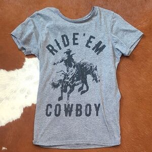 Gray Cowboy Graphic Kids T-Shirt